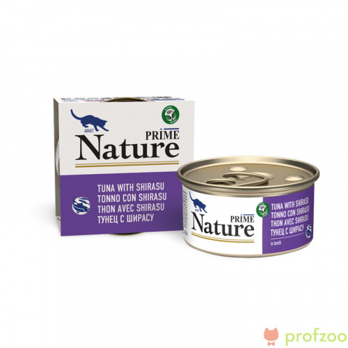Изображение Prime Nature консервы Тунец с ширасу в бульоне для кошек 85г от магазина Profzoo