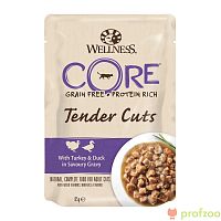 Изображение CORE TENDER CUTS пауч 85г Индейка с уткой в виде нарезки в соусе для кошек от магазина Profzoo