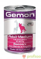 Изображение GEMON Dog Adult Medium консервы Говядина и Печень для средних пород 415г от магазина Profzoo