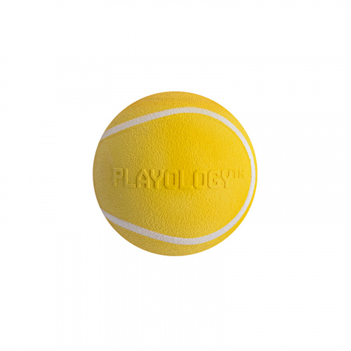 Изображение Playology игр. Жевательный мяч Squeaky Chew Ball 6см с пищалкой с ароматом курицы желтый для собак от магазина Profzoo фото 7