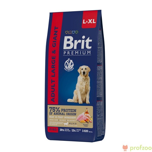 Изображение Brit Premium Dog Large & Giant с курицей для крупных пород 15кг от магазина Profzoo
