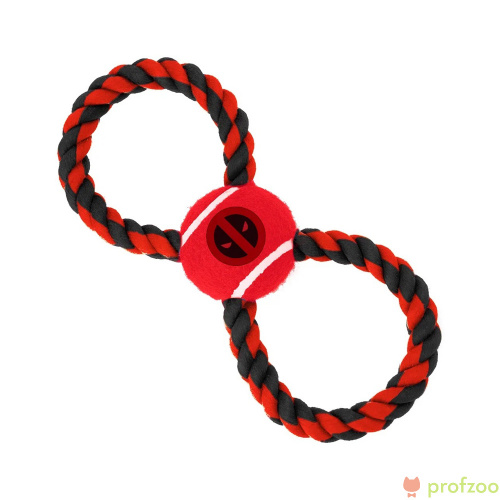 Изображение Игрушка Buckle-Down "Дэдпул" красный мячик на веревке  от магазина Profzoo