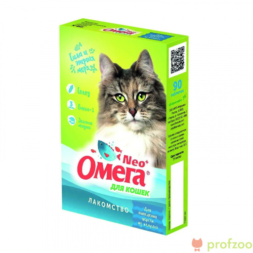 Изображение Омега NEO+ для кошек "Выведение шерсти из желудка" 90таб. от магазина Profzoo