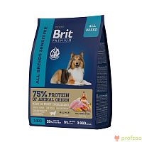 Изображение Brit Premium Dog Sensitive Ягненок для собак с чувствит.пищеварением 3кг от магазина Profzoo