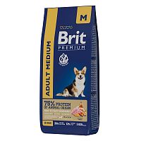 Изображение Brit Premium Dog Adult Medium Курица для средних пород 15кг  от магазина Profzoo