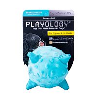 Изображение Playology игр. Сенсорный плюш мяч Puppy Sensory Ball 15см с ароматом арахиса голубой для щенков от магазина Profzoo