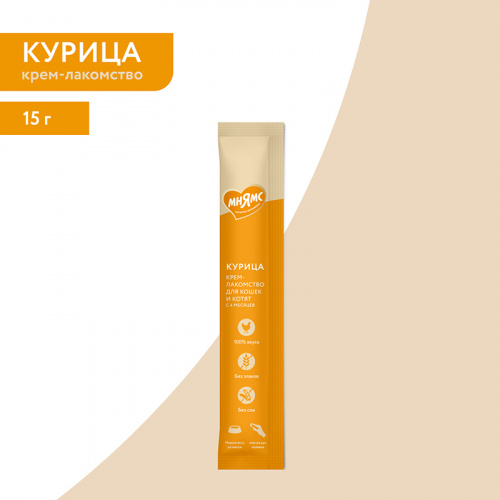Изображение Мнямс Крем-лакомство с курицей 15г от магазина Profzoo фото 4