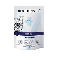Изображение Best Dinner Exclusive Vet Profi пауч 85г Renal Курица кусочки в соусе для кошек от магазина Profzoo