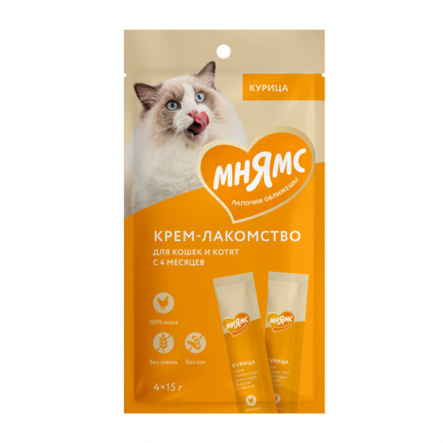 Изображение Мнямс Крем-лакомство с курицей 60г от магазина Profzoo