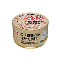 Изображение INABA ЧАО консервы 85г Куриное филе с морским гребешком для кошек от магазина Profzoo