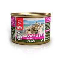 Изображение Blitz Holistic консервы Starter Индейка нежное суфле для беремен.и кормящих кошек и котят 200г от магазина Profzoo
