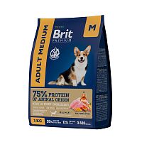 Изображение Brit Premium Dog Adult Medium Курица для средних пород 1кг  от магазина Profzoo