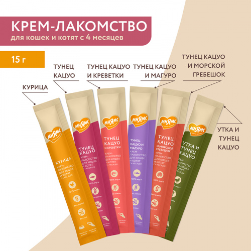 Изображение Мнямс Крем-лакомство с курицей 15г от магазина Profzoo фото 8