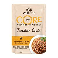 Изображение CORE TENDER CUTS пауч 85г Курица с куриной печенью в виде нарезки в соусе для кошек от магазина Profzoo