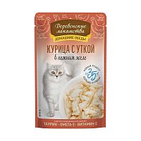 Изображение Дер.лак. пауч 70г "Домашние обеды" Курица с уткой в нежном желе для кошек от магазина Profzoo