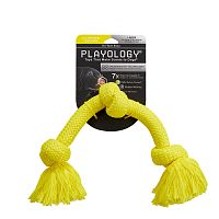 Изображение Playology игр. Жевательный канат Dri-Tech Rope с ароматом курицы большой желтый для собак от магазина Profzoo