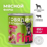Изображение FINT консервы Говядина и Ягненок для собак 850г от магазина Profzoo