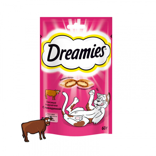 Изображение Dreamies Говядина 60г для кошек от магазина Profzoo