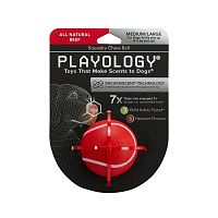 Изображение Playology игр. Жевательный мяч Squeaky Chew Ball 6см с пищалкой с ароматом говядины красны для собак от магазина Profzoo