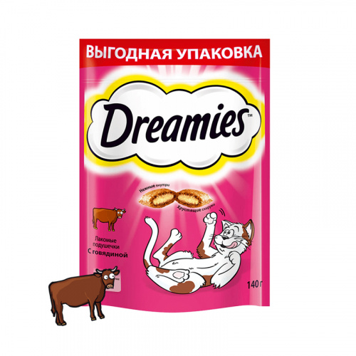 Изображение Dreamies Говядина 140г для кошек от магазина Profzoo