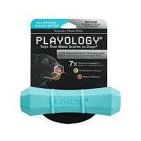 Изображение Playology игр. Жевательная палочка Squeaky Chew Stick с ароматом арахиса средняя голубая для собак от магазина Profzoo