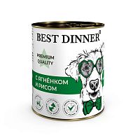 Изображение Best Dinner Premium Меню №5 консервы 340г Ягненок и Рис для собак и щенков от магазина Profzoo