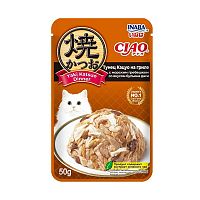 Изображение INABA пауч 50г Тунец Кацуо на гриле с морским гребешком со вкусом бульона даси для кошек от магазина Profzoo