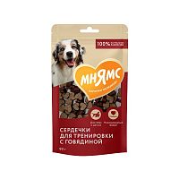 Изображение Мнямс Тренировочные лакомства "Сердечки" с говядиной для собак 90г от магазина Profzoo