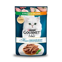Изображение Гурмэ Перл пауч 75г Мясной дуэт Курица и Кролик в соусе от магазина Profzoo