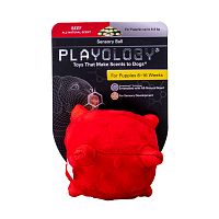 Изображение Playology игр. Сенсорный плюш мяч Puppy Sensory Ball 15см с ароматом говядины красный для щенков от магазина Profzoo