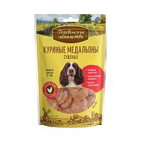 Изображение Дер.лак. 90г Куриные медальоны сушеные для собак от магазина Profzoo