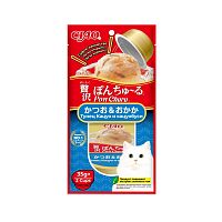 Изображение INABA Ciao Pon Churu Суфле-лакомство Тунец Кацуо и кацуобуси для кошек (2шт х 35г) от магазина Profzoo