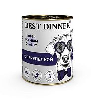 Изображение Best Dinner Super Premium Мясные деликатесы консервы 340г с перепелкой для собак и щенков от магазина Profzoo