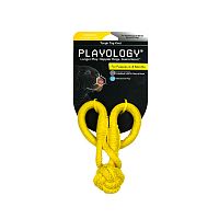 Изображение Playology игр. Жевательный канат Tough Tug Knot с ароматом курицы желтый для щенков от магазина Profzoo