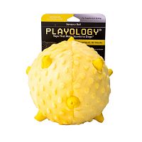 Изображение Playology игр. Сенсорный плюш мяч Puppy Sensory Ball 11см с ароматом курицы желтый для щенков от магазина Profzoo