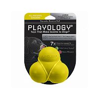 Изображение Playology игр. Жеват.тройной мяч Squeaky Bounce Ball с пищалкой с ароматом курицы желтый для собак от магазина Profzoo