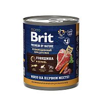 Изображение Brit Premium консервы 850г Говядина и Печень для собак всех пород от магазина Profzoo