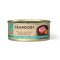 Изображение Grandorf Cat консервы Филе тунца с мясом лосося для кошек 70г от магазина Profzoo