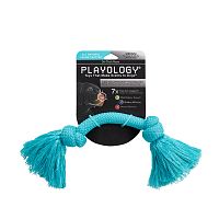 Изображение Playology игр. Жевательный канат Dri-Tech Rope с ароматом арахиса средний голубой для собак от магазина Profzoo