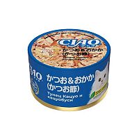 Изображение INABA ЧАО консервы 85г Тунец Кацуо c кацуобуси для кошек от магазина Profzoo