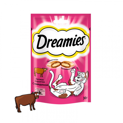 Изображение Dreamies Говядина 30г для кошек от магазина Profzoo