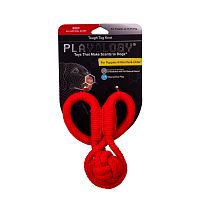 Изображение Playology игр. Жевательный канат Tough Tug Knot с ароматом говядины красный для щенков от магазина Profzoo