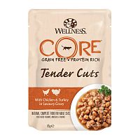 Изображение CORE TENDER CUTS пауч 85г Курица с индейкой в виде нарезки в соусе для кошек от магазина Profzoo