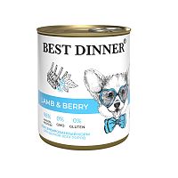 Изображение Best Dinner консервы 850г Ягненок с ягодами для щенков и собак от магазина Profzoo