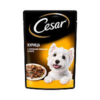 Изображение Цезарь пауч 85г Курица с зелеными овощами в соусе для собак от магазина Profzoo