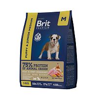 Изображение Brit Premium Dog Puppy & Junior Medium с курицей для щенков средних пород 1кг от магазина Profzoo