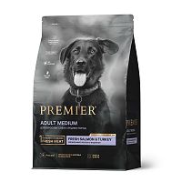 Изображение Premier Dog Adult Medium Свежее филе лосося с индейкой для собак средних пород 10кг от магазина Profzoo