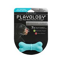 Изображение Playology игр. Двухслойная жев.косточка Dual Layer Bone с ароматом арахиса малая голубая для собак от магазина Profzoo