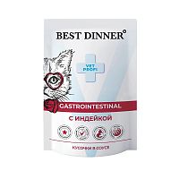 Изображение Best Dinner Exclusive Vet Profi пауч 85г GastroIntestinal Индейка кусочки в соусе для кошек от магазина Profzoo