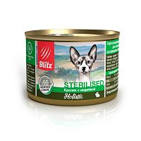 Изображение Blitz Holistic консервы Sterilised Кролик с индейкой нежное суфле для стерилиз.кошек 200г от магазина Profzoo
